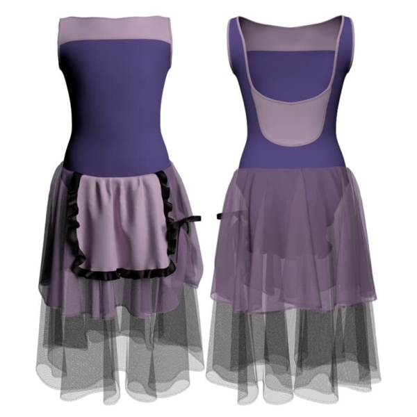 costume balletto senza maniche con inserto yuc1002