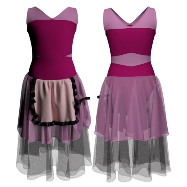 costume balletto senza maniche con inserto yuc101