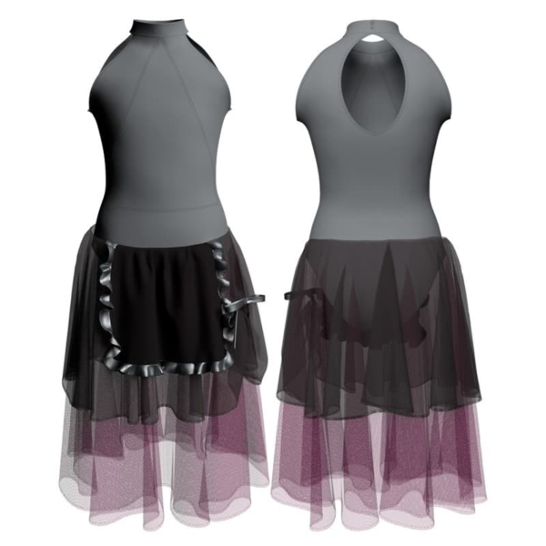 costume balletto senza maniche con inserto yuc119ss1