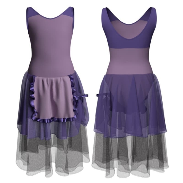 costume balletto senza maniche con inserto yuc2201