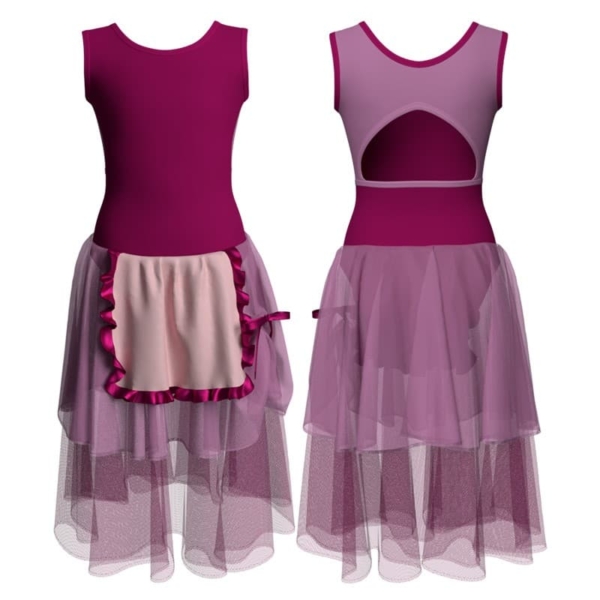 costume balletto senza maniche con inserto yuc2231