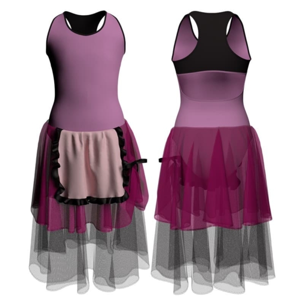 costume balletto senza maniche con inserto yuc237