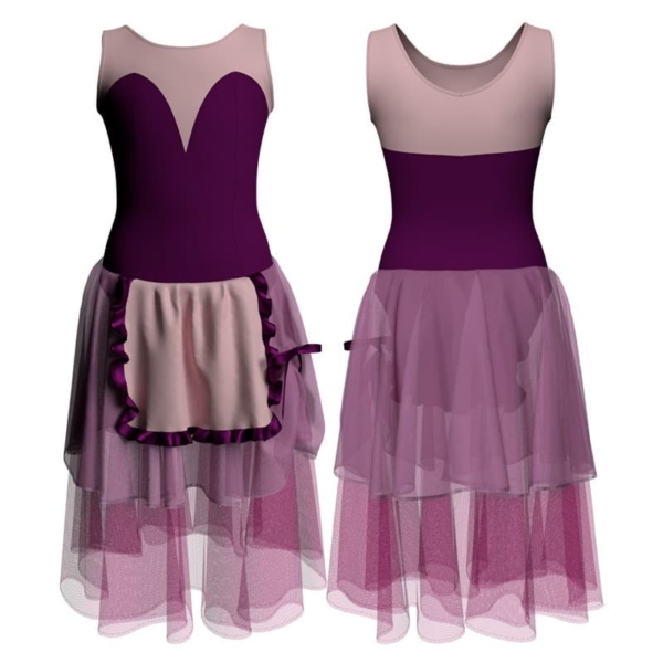 costume balletto senza maniche con inserto yuc2819