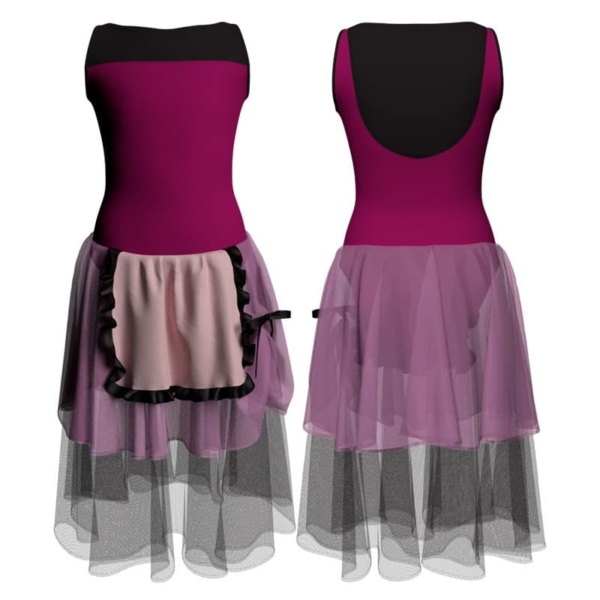 costume balletto senza maniche con inserto yuc3012