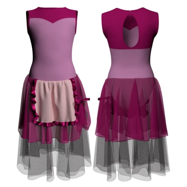 costume balletto senza maniche con inserto yuc3014