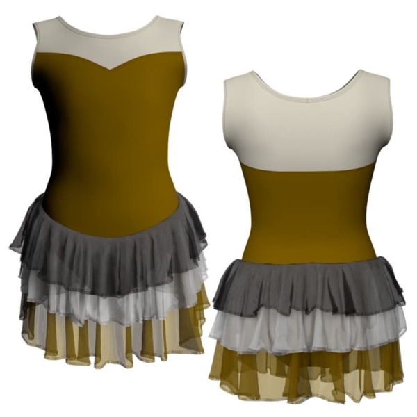 costume balletto senza maniche con inserto yuh1019t