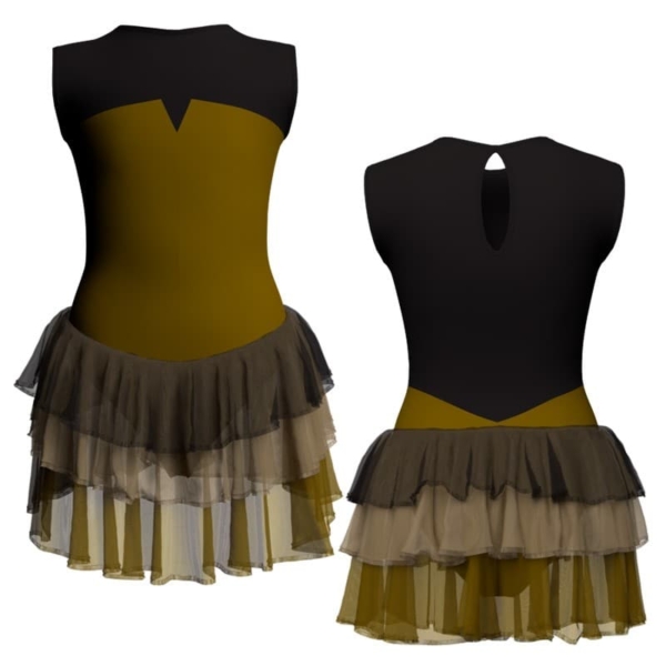 costume balletto senza maniche con inserto yuh123