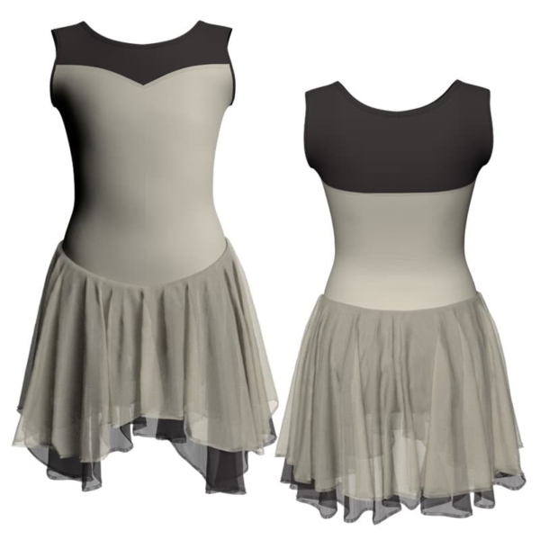 costume balletto senza maniche con inserto yuk1019t