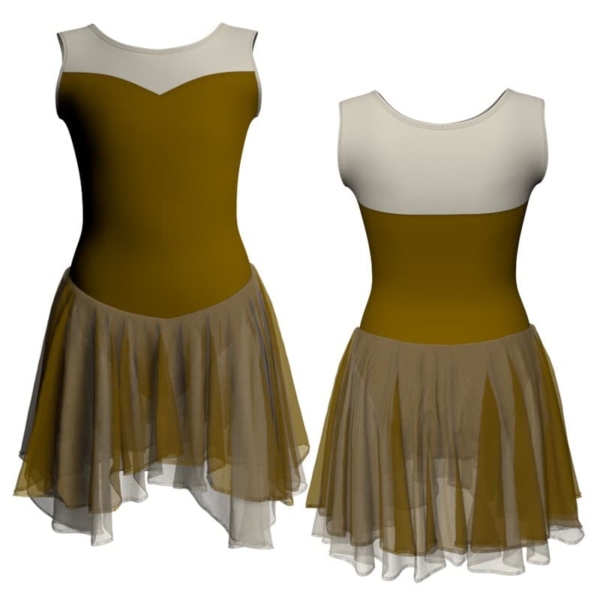 costume balletto senza maniche con inserto yuk1019t1