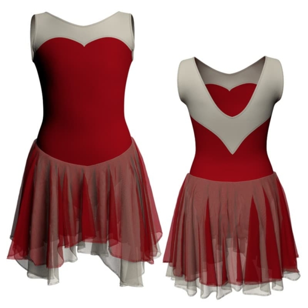 costume balletto senza maniche con inserto yuk103