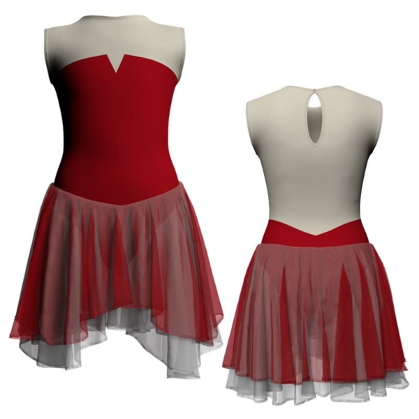 costume balletto senza maniche con inserto yuk123