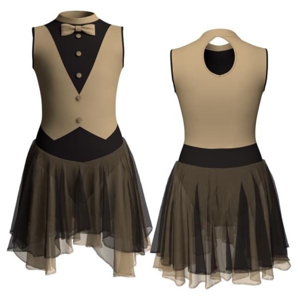 costume balletto senza maniche con inserto yukm1007