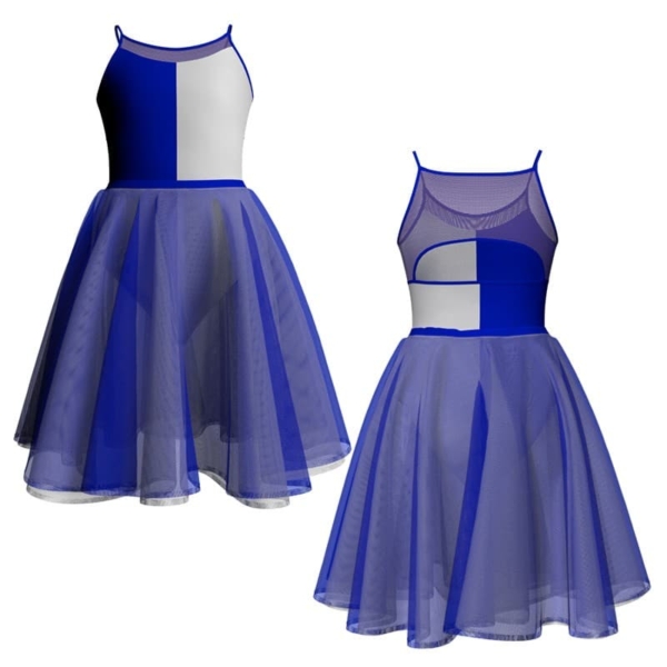 costume danza bicolor bretelle con inserto veh1291