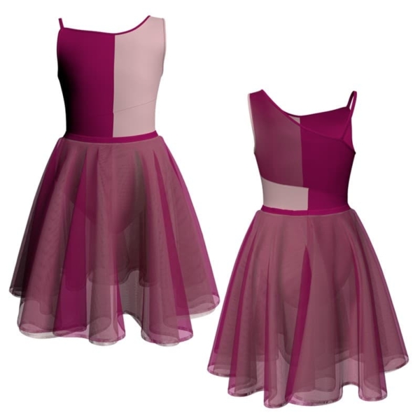 costume danza bicolor bretelle con inserto veh226