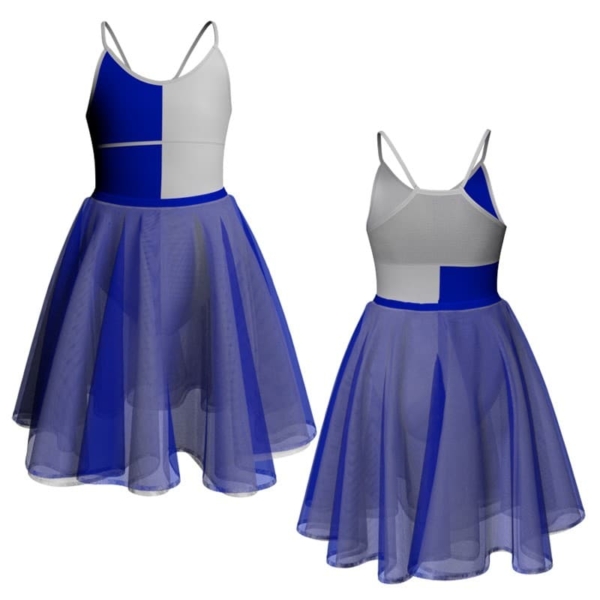 costume danza bicolor bretelle con inserto veh229