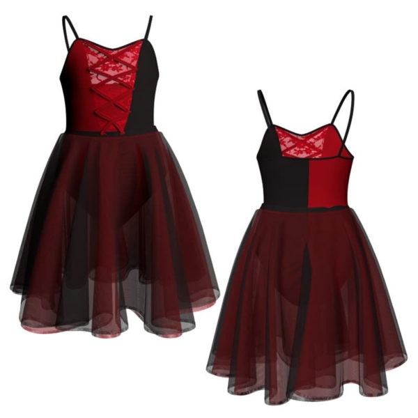 costume danza bicolor bretelle con inserto veh25271