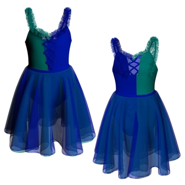 costume danza bicolor bretelle con inserto veh25291