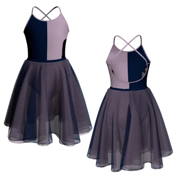 costume danza bicolor bretelle con inserto veh4291