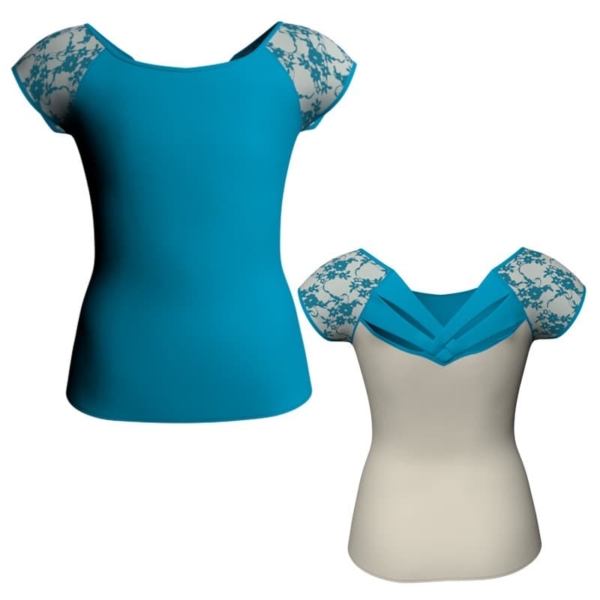 t shirt top bicolore maniche aletta con inserto in belen pro mlh212 1