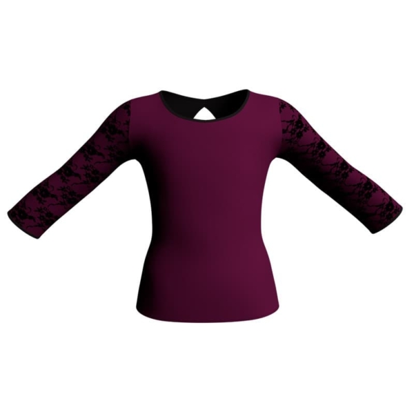 t shirt top bicolore maniche lunghe con inserto in belen pro mlh1022