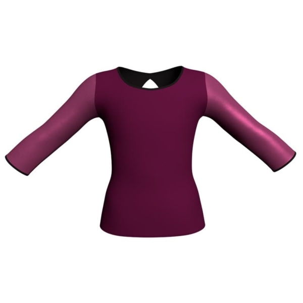 t shirt top bicolore maniche lunghe con inserto in lurex mli1022