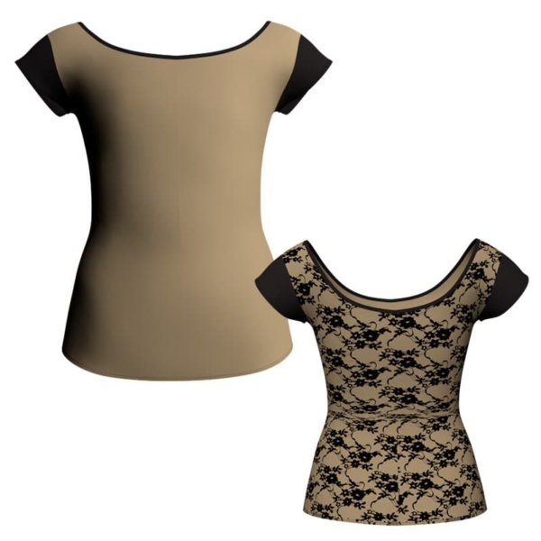 t shirt top in belen pro manica aletta mla33t