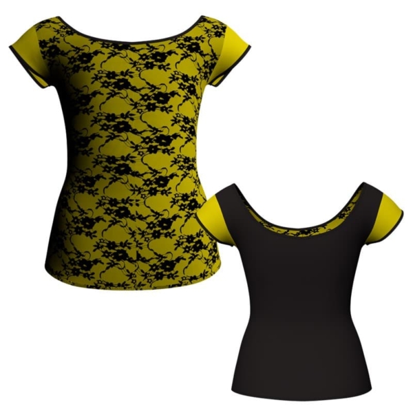 t shirt top in belen pro manica aletta mla33t1