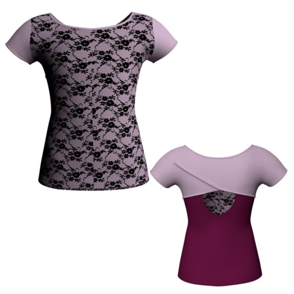 t shirt top in belen pro manica corta con inserto mla208