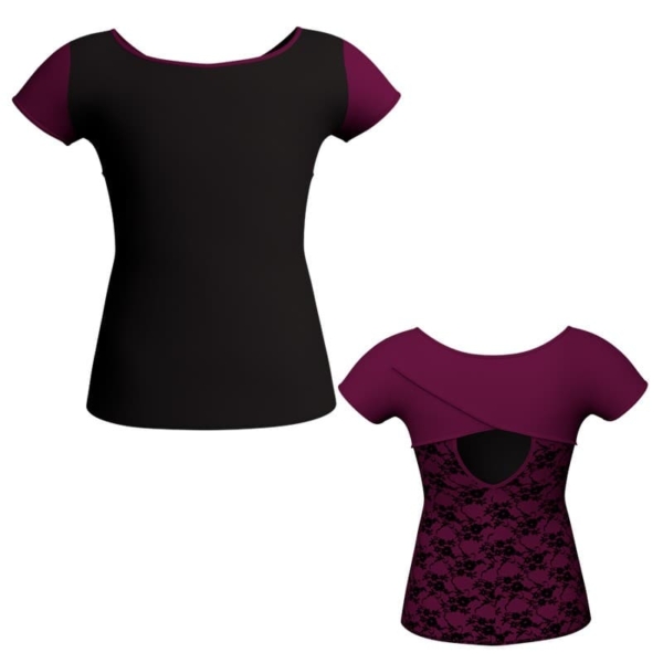 t shirt top in belen pro manica corta con inserto mla2081