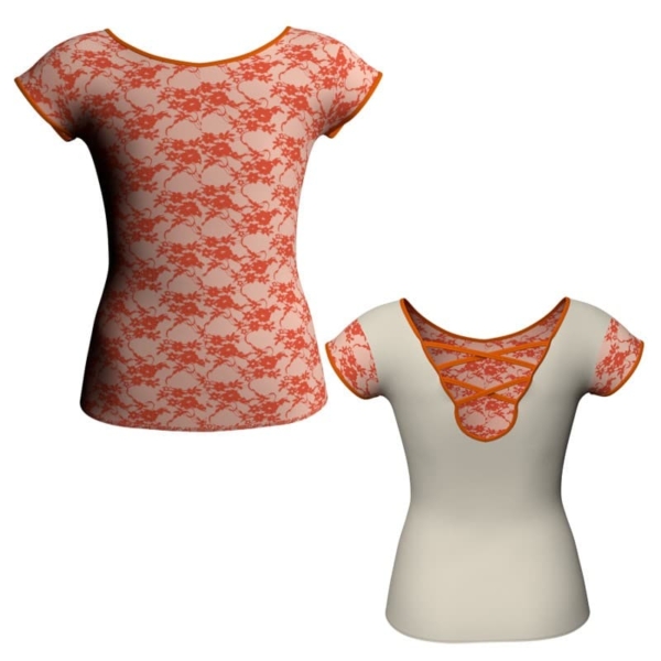 t shirt top in belen pro maniche aletta mla216