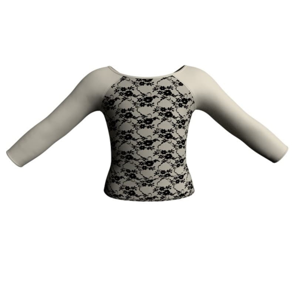 t shirt top in belen pro maniche lunghe con inserto mla205