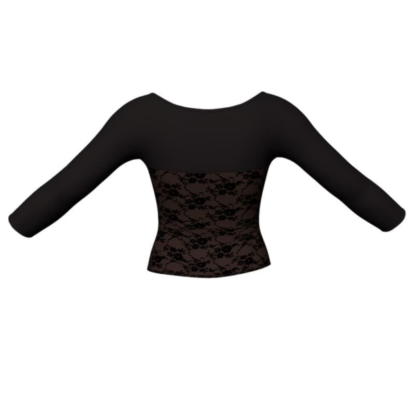 t shirt top in belen pro maniche lunghe con inserto mla2053