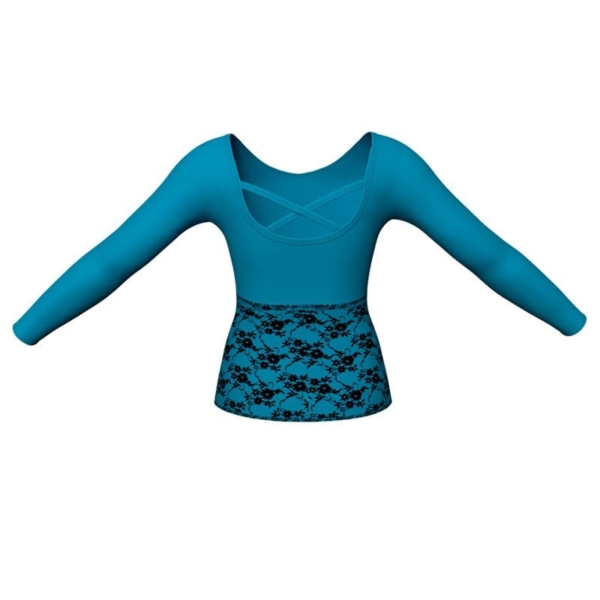 t shirt top in belen pro maniche lunghe con inserto mla2283