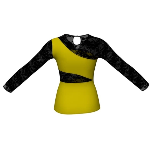 t shirt top in belen pro maniche lunghe con inserto trasparente mba1081