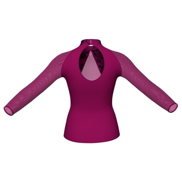 t shirt top in belen pro maniche lunghe con inserto trasparente mba1191