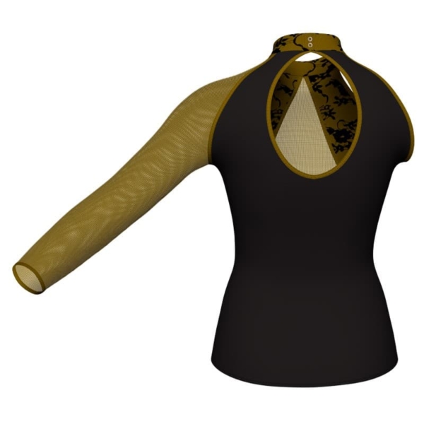 t shirt top in belen pro monospalla con inserto trasparente mba119sst3