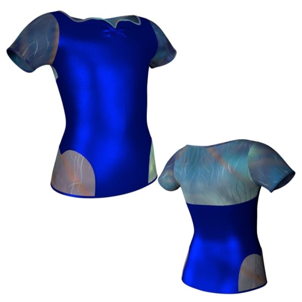 t shirt top in lurex manica corta con inserto mxc1112