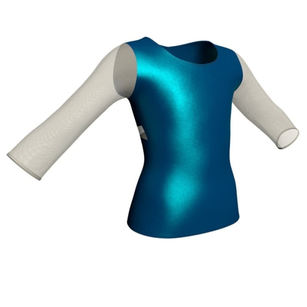 t shirt top in lurex maniche lunghe con inserto in rete mxr1022