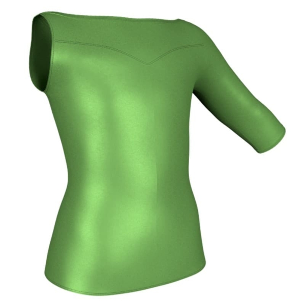 t shirt top in lurex monospalla con inserto mxc105sst4