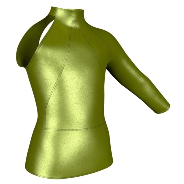 t shirt top in lurex monospalla con inserto mxc119sst2