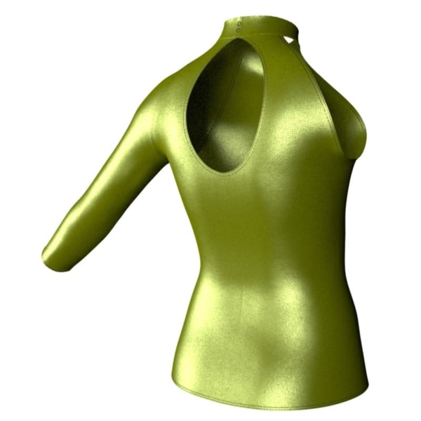 t shirt top in lurex monospalla con inserto mxc119sst3