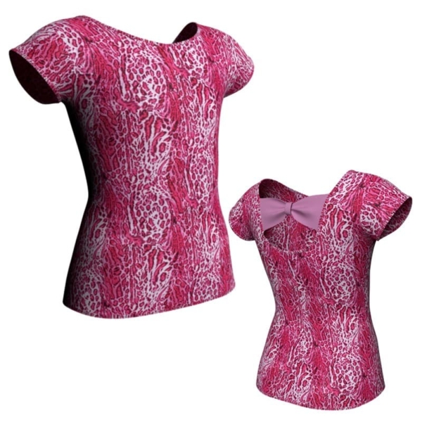 t shirt top in lycra stampata maniche aletta msa210