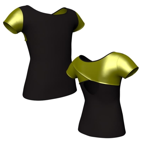 t shirt top manica corta con inserto in lurex mlx2081