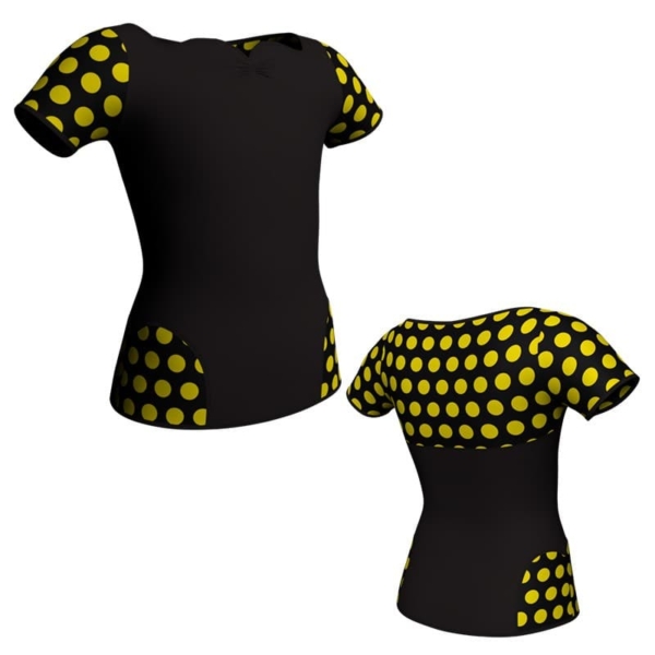 t shirt top manica corta con inserto in lycra stampata mda111