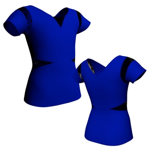 t shirt top manica corta con inserto in pizzo o rete mlp115