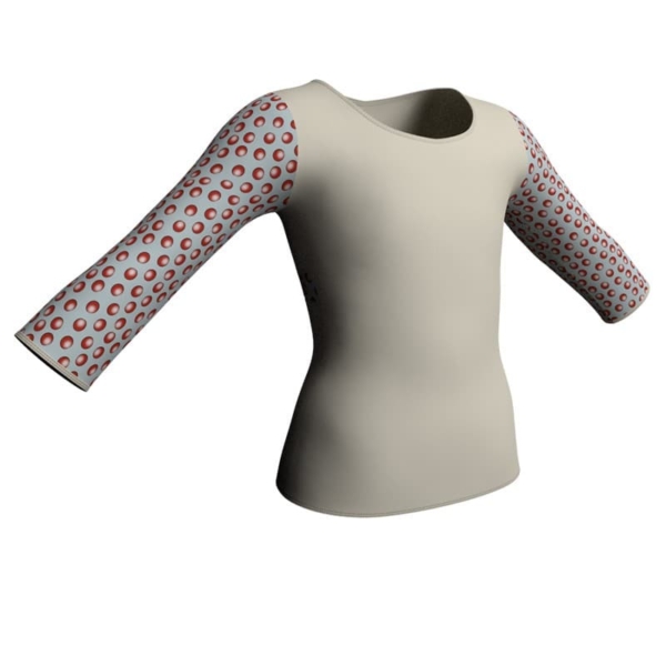 t shirt top maniche lunghe con inserto in lycra stampata mda1022