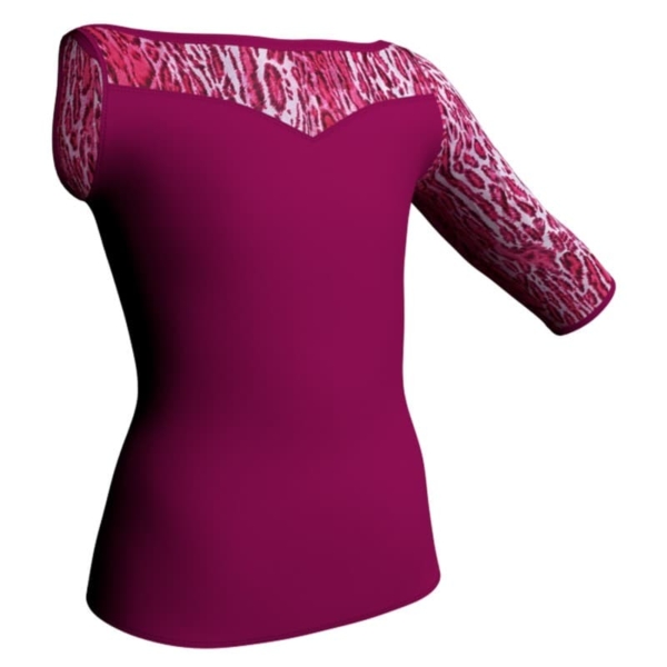 t shirt top monospalla con inserto in lycra stampata mda105sst