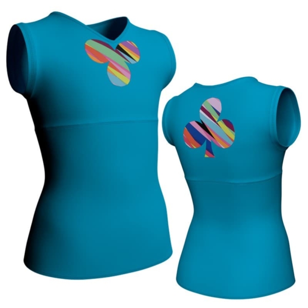 t shirt top senza manica con inserto in lycra fantasy mfa112