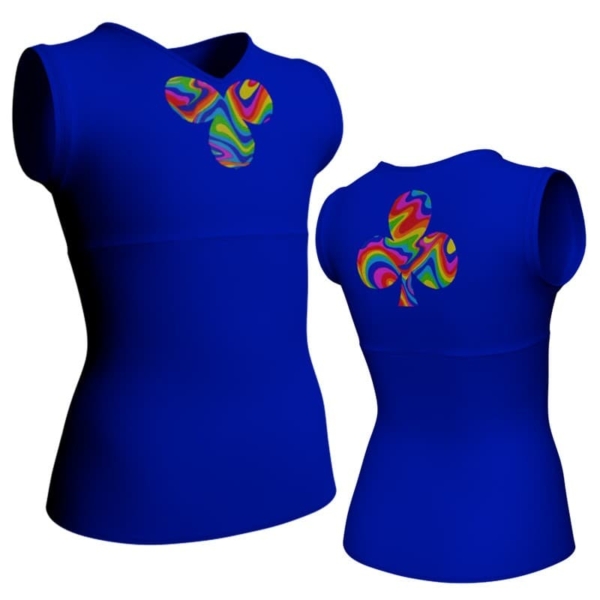 t shirt top senza manica con inserto in lycra fantasy mfa1121