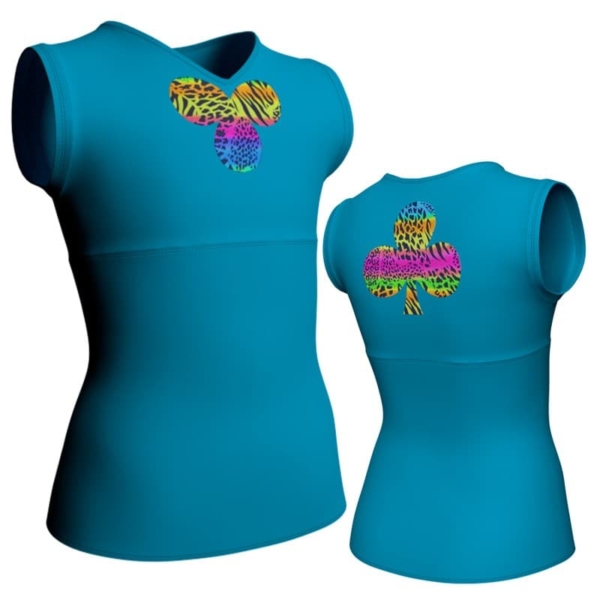 t shirt top senza manica con inserto in lycra stampata mda112